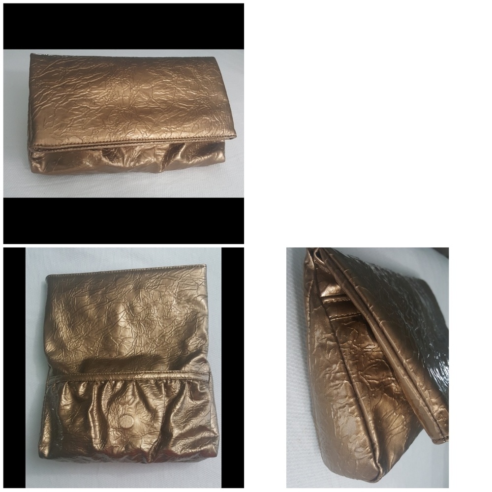 old navy metallic clutch bag